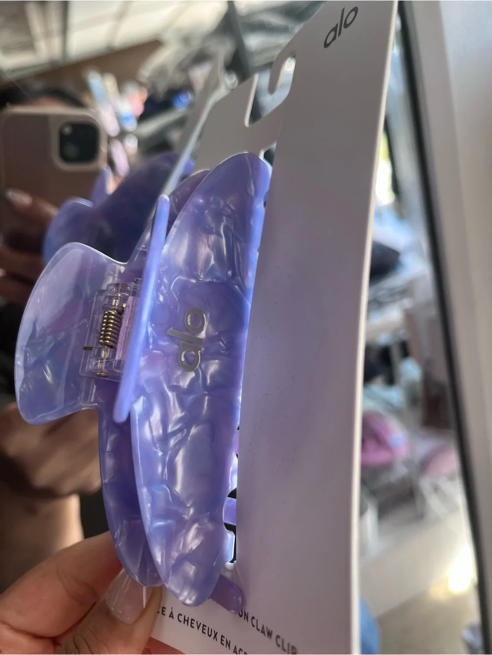 Alo 90s claw clip euphoric purple marble design hair accessories nwt